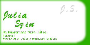 julia szin business card