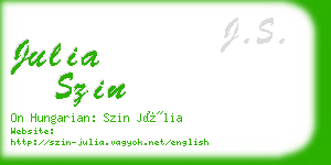 julia szin business card